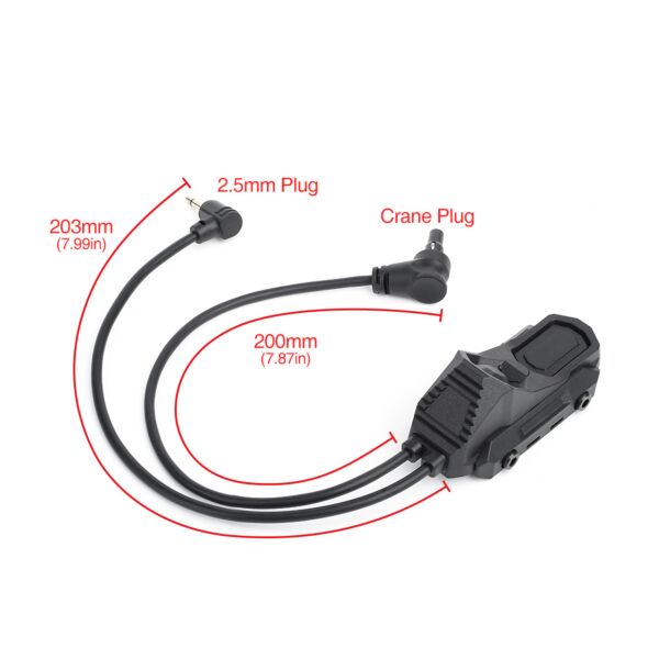 Rebel Double Port Picatinny Switch with Jack & Crane Connector (2.5mm/3.5mm)