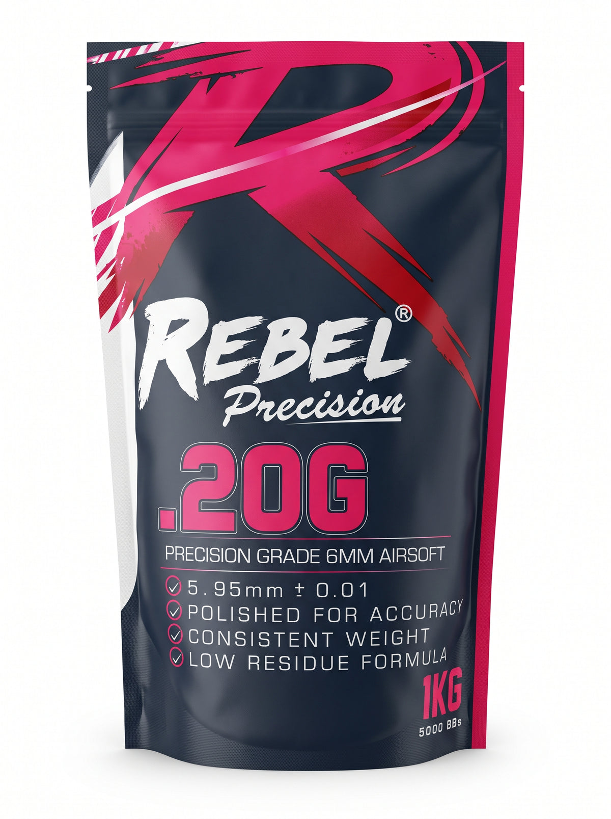 Rebel Precision 6mm BBs 1kg Bag - 0.20g