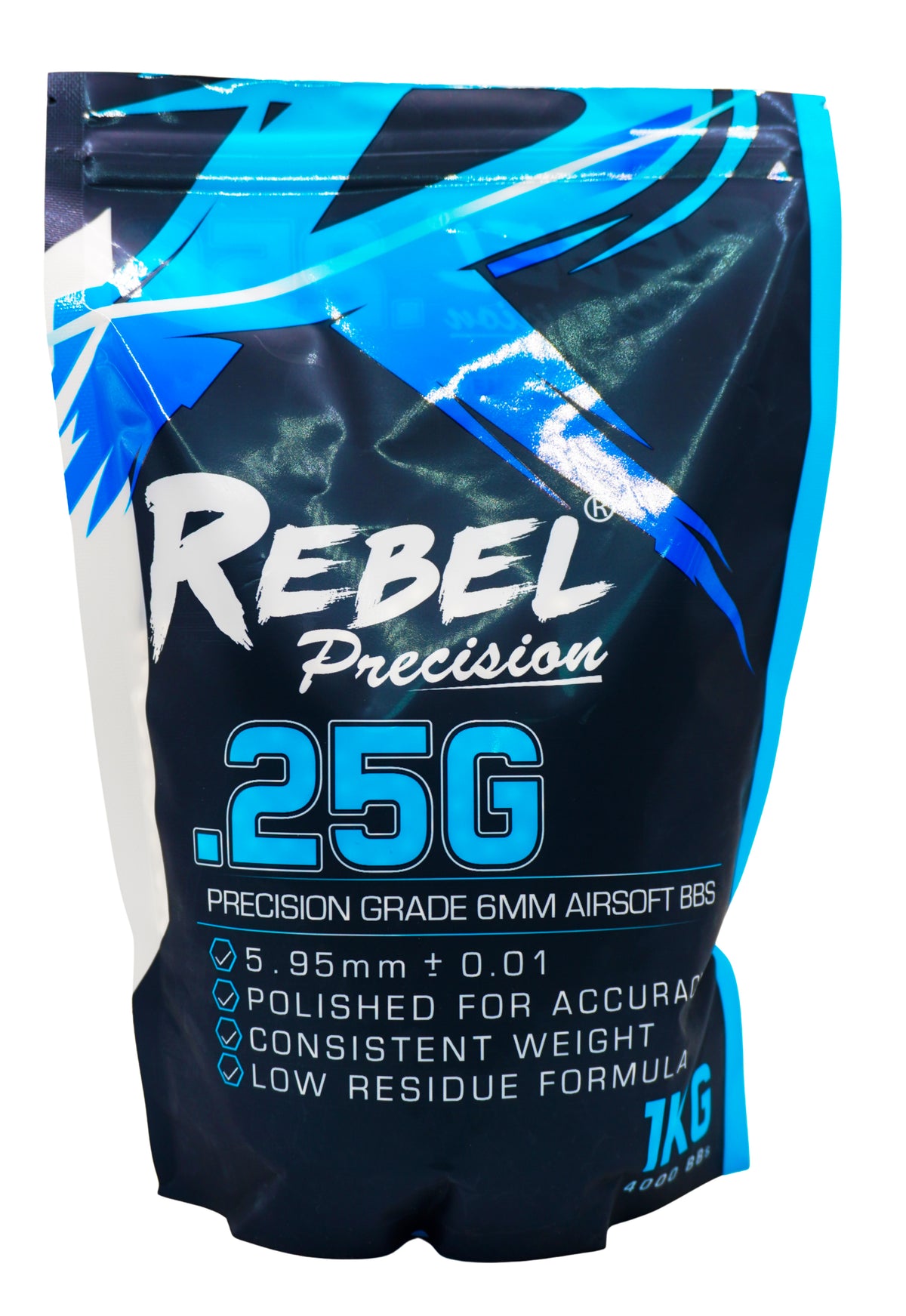 Rebel Precision 6mm BBs 1kg Bag - 0.25g