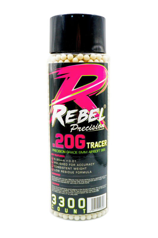 Rebel Precision 6mm Tracer BBs 3300ct Bottle - 0.2g