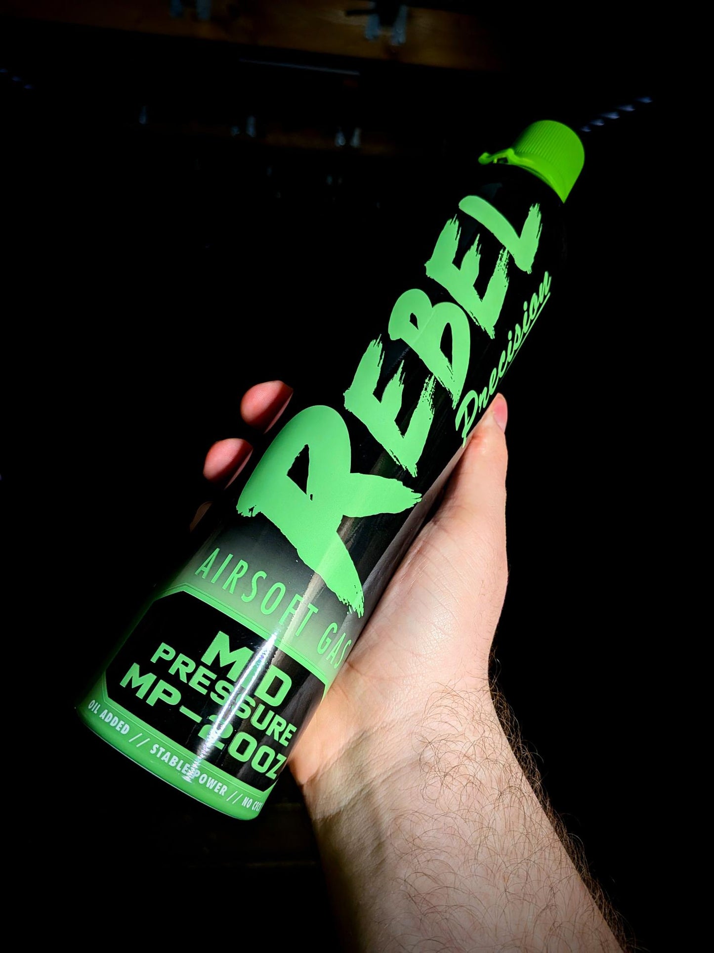 Rebel Precision MP-200Z 600ml Performance Green Gas (Mid Pressure: 12kg/170psi)