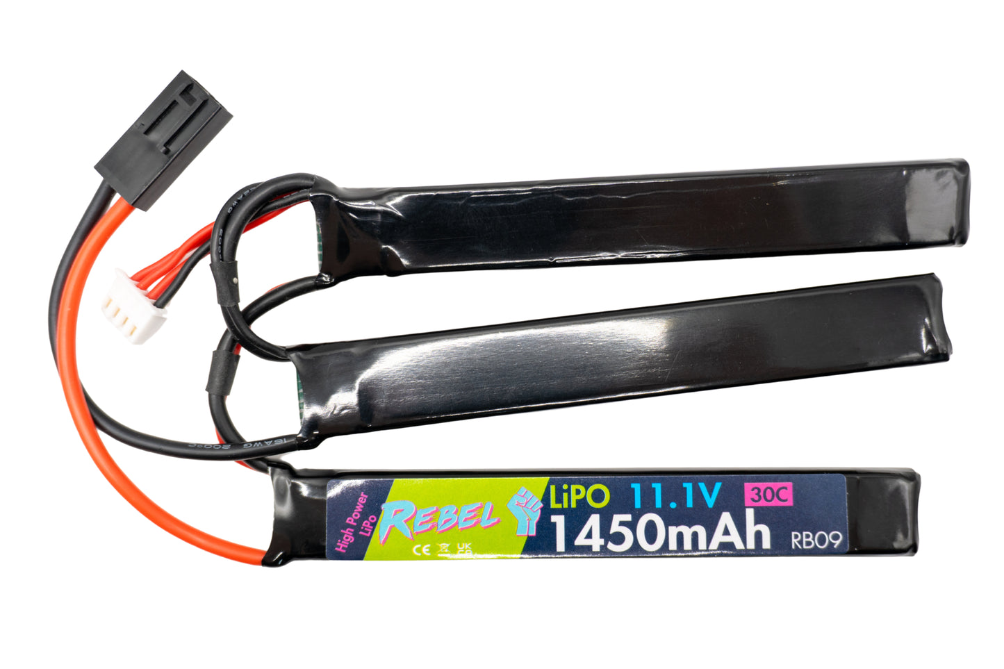 Rebel Battery - 1450mAh Lipo 11.1V 30C Nunchuck - Mini Tamiya
