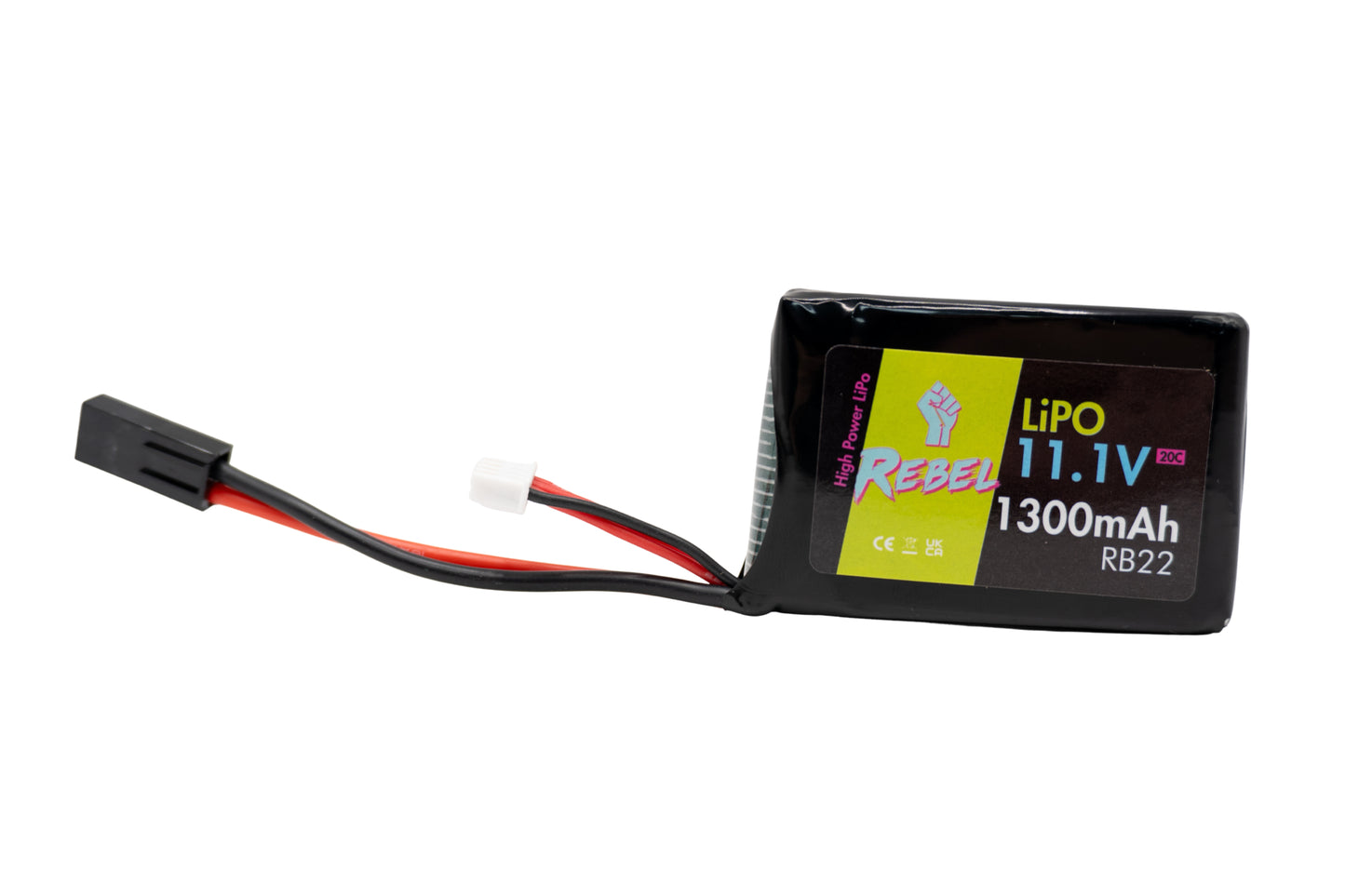 Rebel Battery - 1300mAh LiPo 11.1V 20C stick (PEQ/AN-15) - Deans