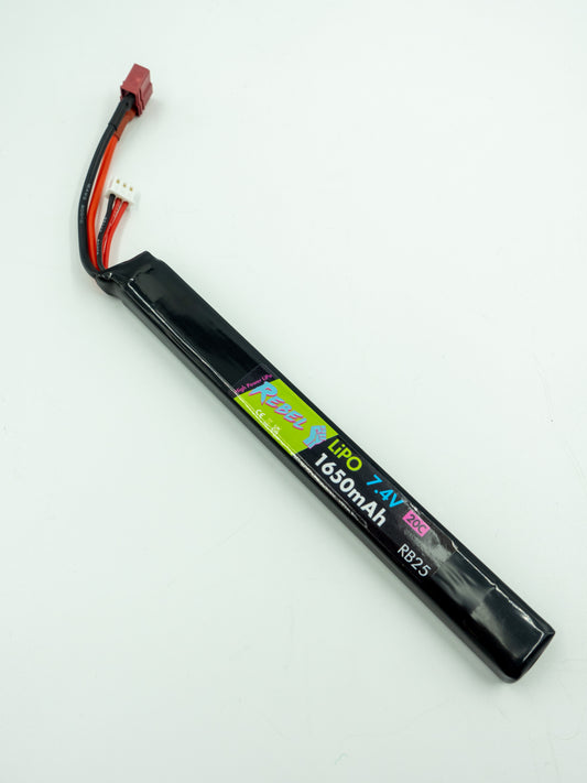 Rebel Battery - 1650mAh LiPo 7.4V 20C AK Stick Deans