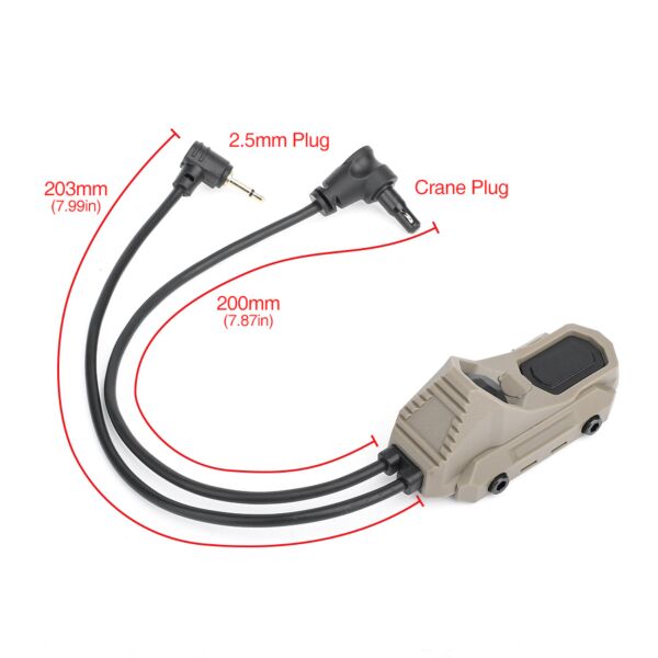 Rebel Double Port Picatinny Switch with Jack & Crane Connector (2.5mm/3.5mm)