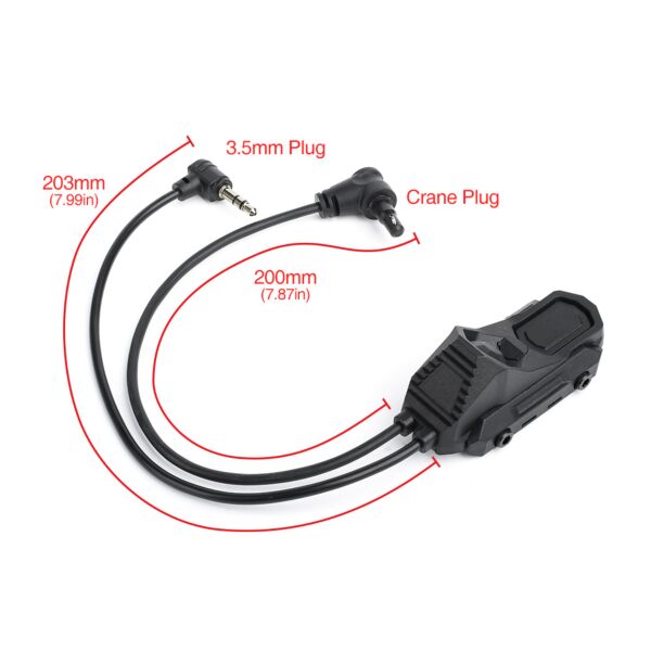 Rebel Double Port Picatinny Switch with Jack & Crane Connector (2.5mm/3.5mm)