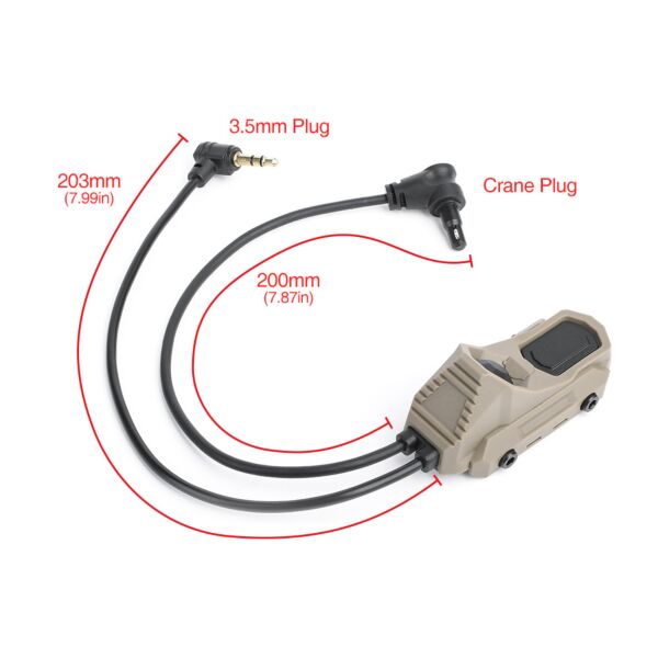 Rebel Double Port Picatinny Switch with Jack & Crane Connector (2.5mm/3.5mm)